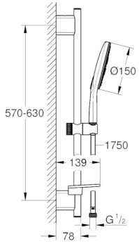Душевой гарнитур Grohe RainShower SmartActive 26592000 хром