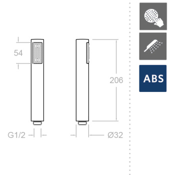 Душевая лейка Ramonsoler круглая 1 режим abs 3713P