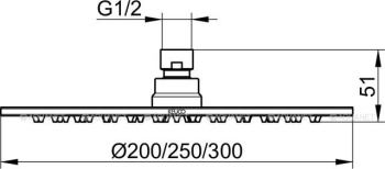 Верхний душ Keuco 59986010201 хром finish