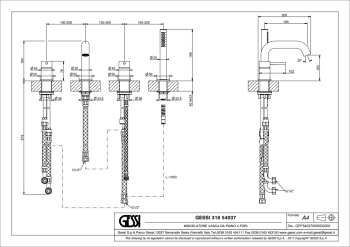 Смеситель для ванны Gessi 54037.708 Copper Brushed PVD