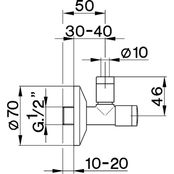 Угловой вентиль Cisal Components 1/2 , хром ZA00290021