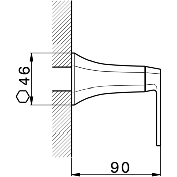 Внешняя часть запорного вентиля Cisal Cherie хром/черный CF0033106T