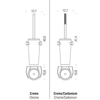 Туалетный ерш Colombo Road подвесной, хром/матовое стекло B8007.CR-VAN