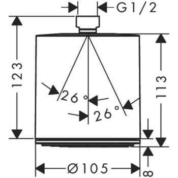 Верхний душ, Hansgrohe, Pulsify, 105, цвет-черный матовый (Nero Opaco, Matt Black)