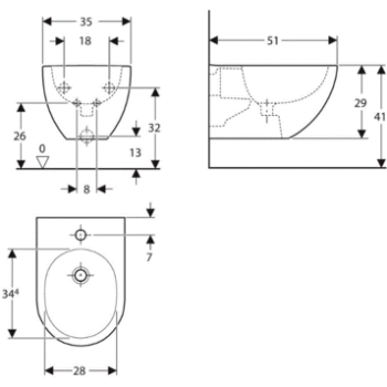 Подвесное биде Geberit Acanto 500.601.01.2