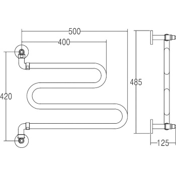 Полотенцесушитель водяной Margaroli Vento 406OB 48.5x53 бронза