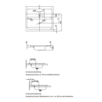 Раковина встраиваемая на столешницу Bette One A139-000 HLW1