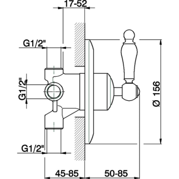 Переключатель Cisal Arcana Toscana на 3 положения,внутренняя и внешняя части в комплекте, хром TS00027021 Акция