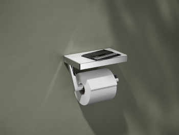 Держатель туалетной бумаги Keuco Reva 12873019000 с полкой, хром