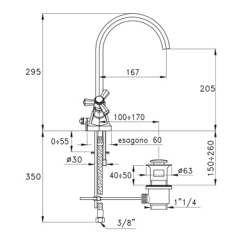 Смеситель для раковины Stella Eccelsa 3217p EC 00005 AU00 золото
