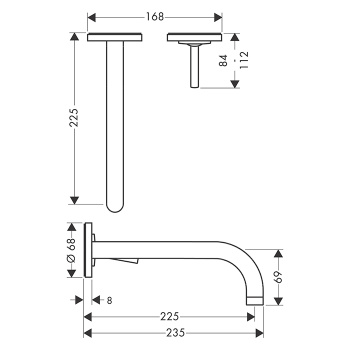 Смеситель для раковины Axor Uno 38116990 золото