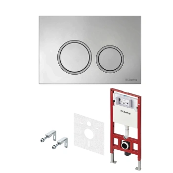 Комплект инсталляции с панелью смыва Tece Tecespring S955101 хром