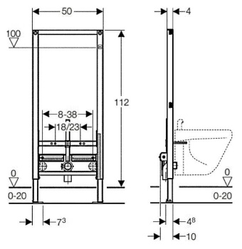 Система инсталляции для биде Geberit Duofix 111.520.00.2
