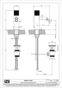 Смеситель для биде Gessi Habito 70507.727 Brass Brushed PVD