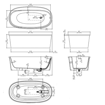 Ванна из искусственного камня Devon&Devon Holiday 175.7x89.7 HOLIDAYNP