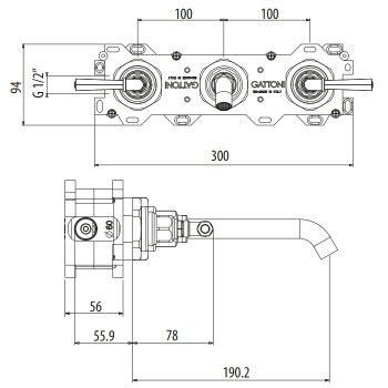 Смеситель для раковины Gattoni Trd TR106/19C0 хром