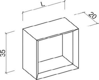 Модуль подвесной открытый с задней стенкой и креплениями на стену
