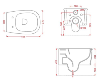 Унитаз подвесной 525 375 Artceram Atelier Green Salvia