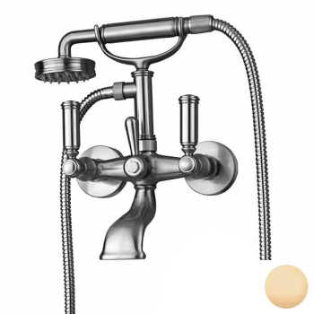 Bossini Liberty Смеситель для ванной, настенный, с ручным душем, цвет: античная бронза Z001103.022