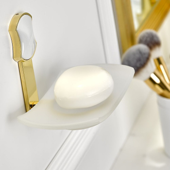 Мыльница стеклянная THG Infini Porcelaine Blanche U2D-A02-500 хром