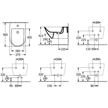 Подвесное биде Villeroy&Boch Subway 3.0 447000R1