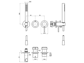 Встроенный смеситель для душа Fima Carlo Frattini SPILLO UP F3049WX8CR