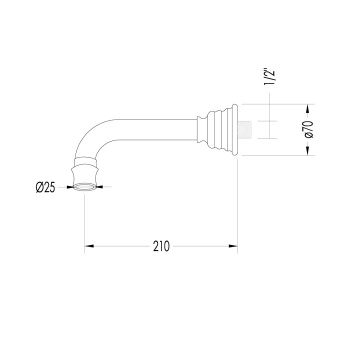Излив для раковины двухвентильный Devon&Devon Heritage хром AQ5905CR