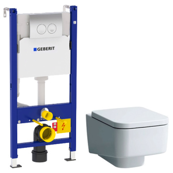 Унитаз с инсталляцией Laufen Pro S 8.2096.1.000.000.1 клавишей и сиденьем