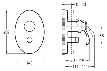 Смеситель для ванны с душем Jacob Delafon Fairfax E98722-CP