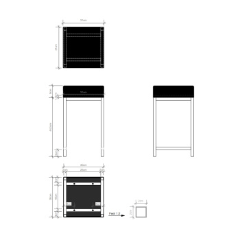 Табурет Decor Walther DW 64 30x30x52cм, хром/черный 502805