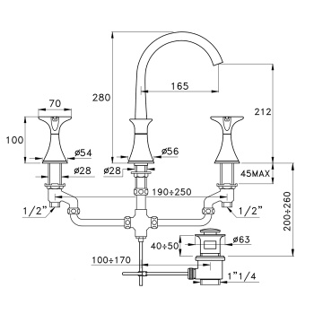 Смеситель для раковины Stella 130-3225 CT 00015 AU02 хром