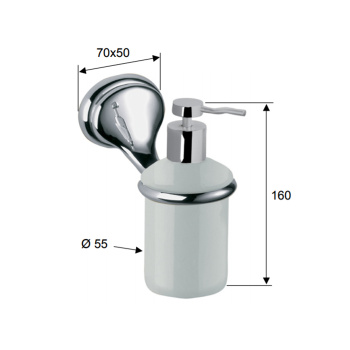 Дозатор жидкого мыла Daniel Revival Acc.B. подвесной керамика белый/бронза 63 REDI954 br 63