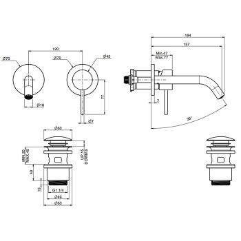 Смеситель для раковины Fima Carlo Frattini Spillo Steel F3081WX8INOX нержавеющая сталь