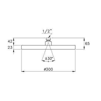 Верхний душ Stella Wellness 300 хром UN 03006 CR00