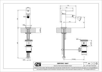 Смеситель для биде Gessi Emporio Via tortona 18607.149 Finox Brushed Nickel