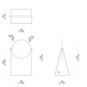 Зеркало косметическое увеличительное Devon&Devon Waltz 196х139х35 мм. настольное поворотное хром WLZ-110-CR
