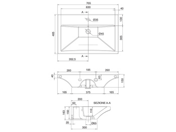 Раковина подвесная Scarabeo BUTTERFLY 4004