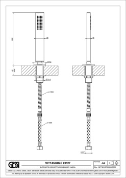 Душевая лейка Gessi Rettangolo 20127.299 Matte Black