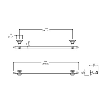 Полотенцедержатель Devon&Devon Jubilee 33 никель JB109NK
