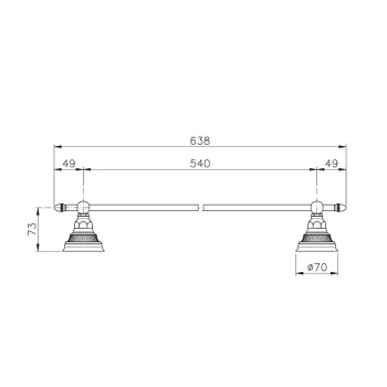 Полотецедержатель одинарный Nicolazzi Impero 54 см, хром 1486CR36