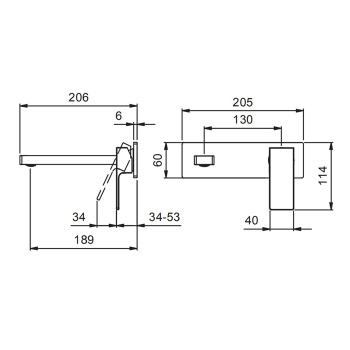 Смеситель для раковины Fantini Mint 34 02 F813B хром