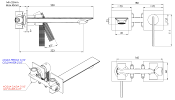 Смеситель для раковины Daniel Club ANC632PLOIL бронза масляная