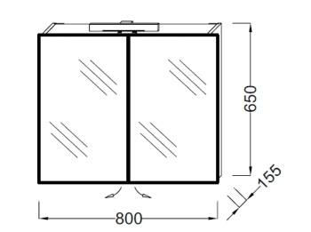 Jacob Delafon Presquile Зеркало-шкаф 80х65 80 см v