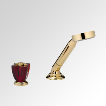 Смеситель на борт ванны THG Petale De Cristal Rouge U6C-F01-6532/60A полированное золото