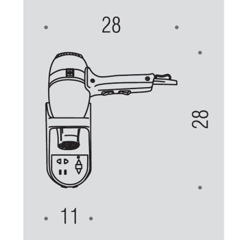 Фен настенный Colombo Hotel Collection 1300W черный B9994.NE