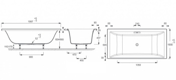 Акриловая ванна Jacob Delafon Evok 200x100 E5BC236R-00