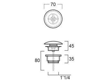 Донный клапан для раковины Simas PLCR хром