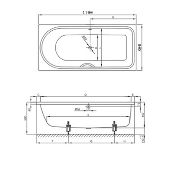 Стальная ванна Bette Ocean 170x80 8865-000 PLUS