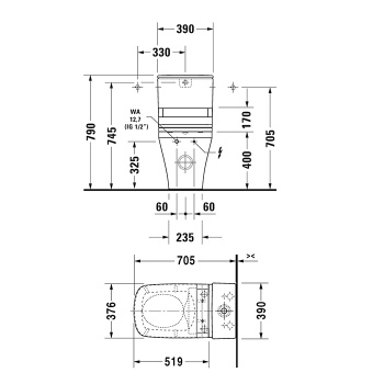 Унитаз моноблок Duravit DuraStyle Sensowash 21565900001 WonderGliss