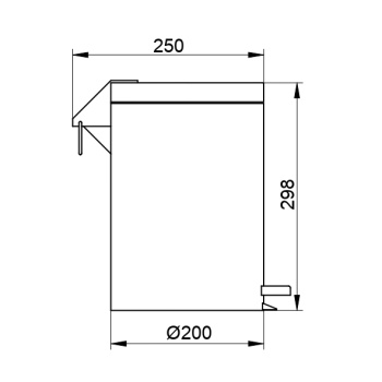 Ведро для мусора Keuco Plan 4988370000 с крышкой и педалью, 5 л, черный матовый